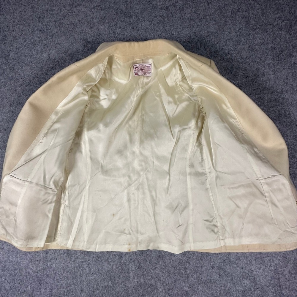 Pendleton Wool Blazer Petite Cream Womens Vintage USA Made - Picture 3 of 16